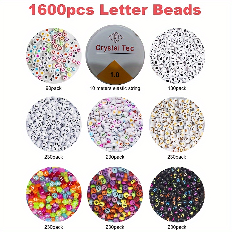 1Box/10grids Alloy Color CCB Round Loose Beads Alphabet Beads, Alphabet  Letter Beads, With Random Color Elastic String, Jewelry Making Set For  Jewelry