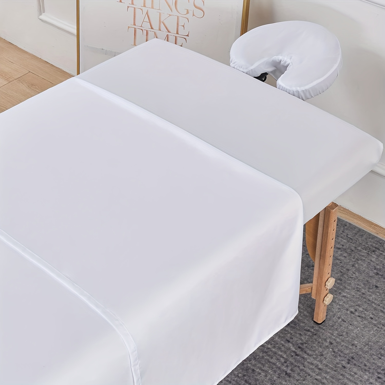

3pcs Microfiber Massage Sheet Set, For Massage Tables, Includes Massage Table Cover, Massage Fitted Sheet, And Massage Face Rest Cover, 8 Colors