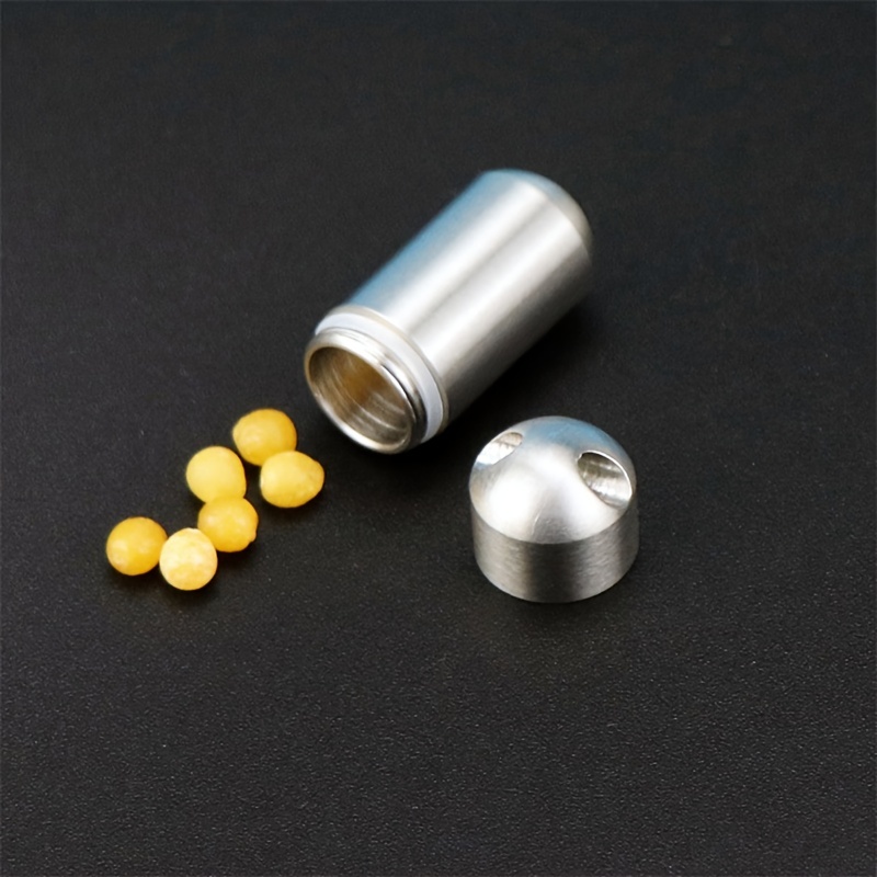 Keychain Pill Holder Mini Stainless Steel Pill Bottle Edc - Temu