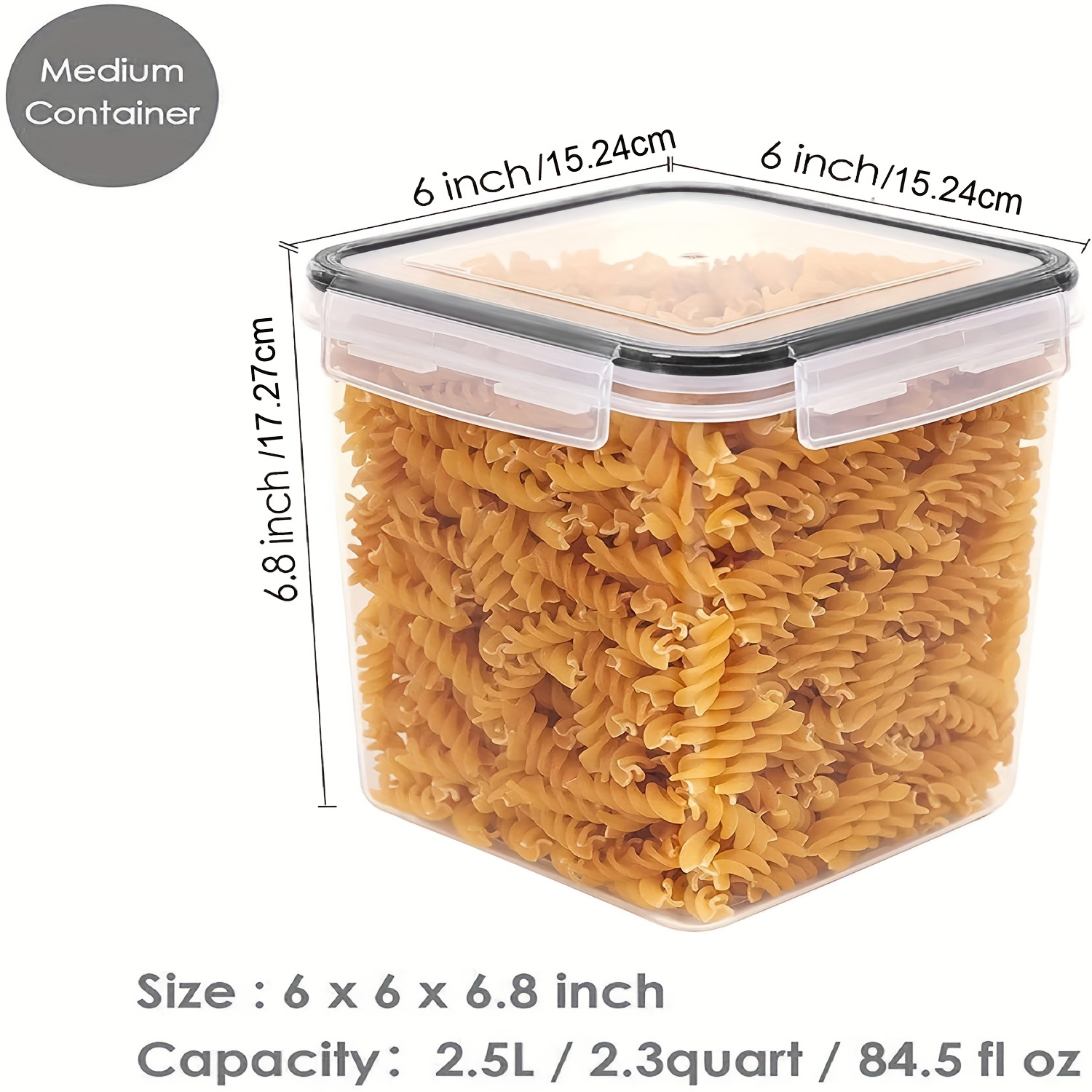 Large Food Storage Containers 5.2l / 176oz, 4 Pieces Bpa Free Plastic  Airtight Food Storage Canisters For Flour