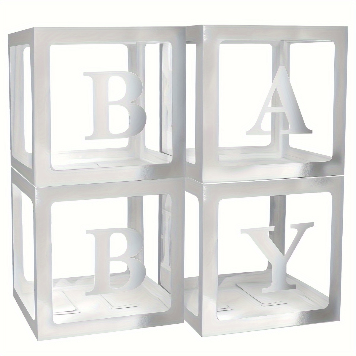 Cajas de bebé con letras para baby shower cajas de bloques transparentes  para decoración de baby shower caja de globos transparente para baby shower