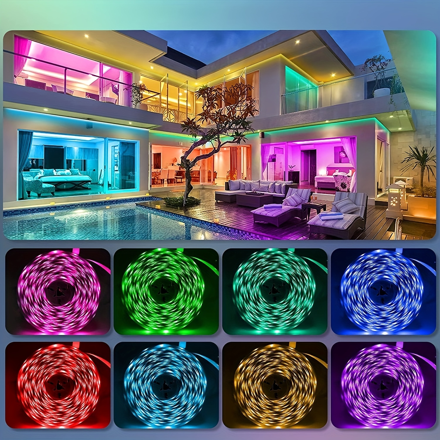 Led Strip Lights For Bedroom Music Sync Color Changing Rgb - Temu