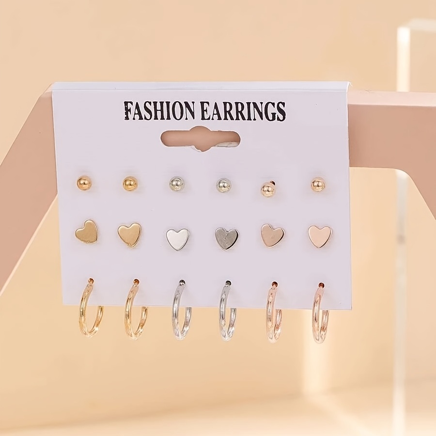 Multi shaped Stud Earrings Set Women Party Holiday Favors - Temu