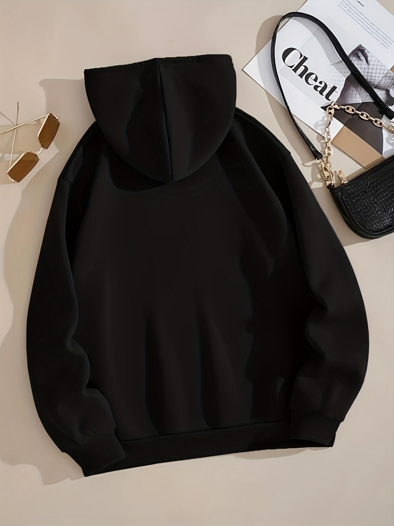 Hoodies for Women Oversized Sweatshirts Plain Hoodie Drawstring Long Sleeve  Pullover Womens Outfits Fall With Pocket