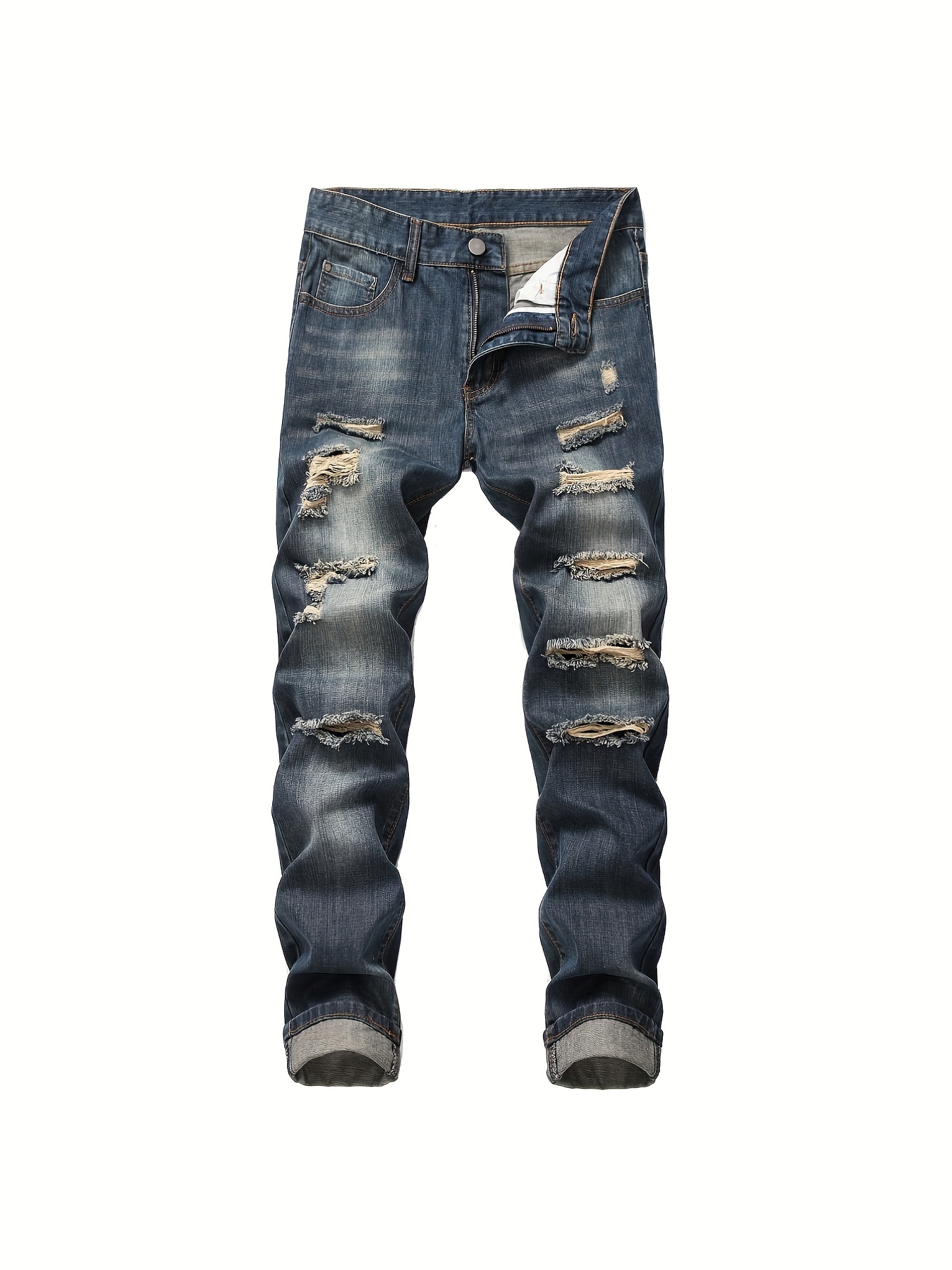 Men's Casual Ripped Jeans with Pockets