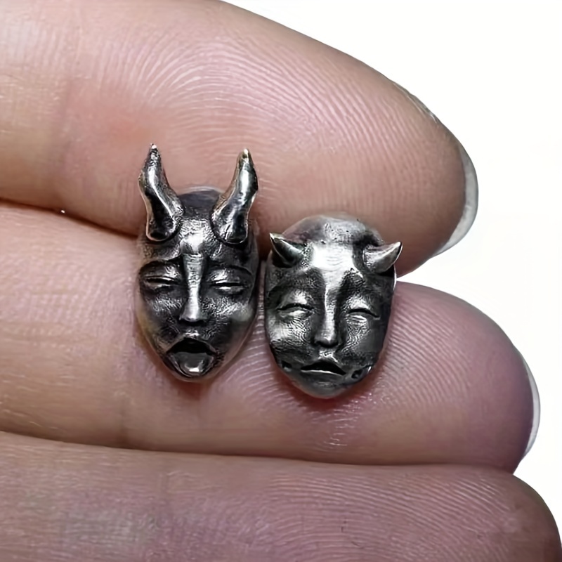 

Fashion New Gothic Funny Devil Double-sided Mask Punk Earrings