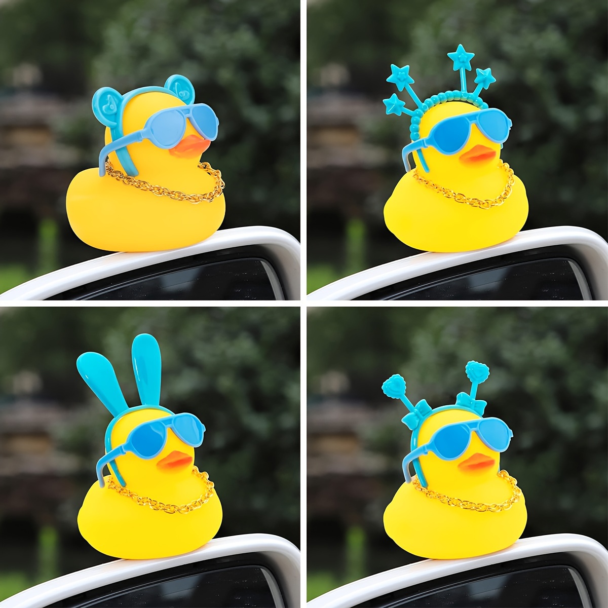 4pcs Cool Duck Car Ornament Rubber Duck Funny Design Car Interior Decor  Perfect For Dashboard Decoration