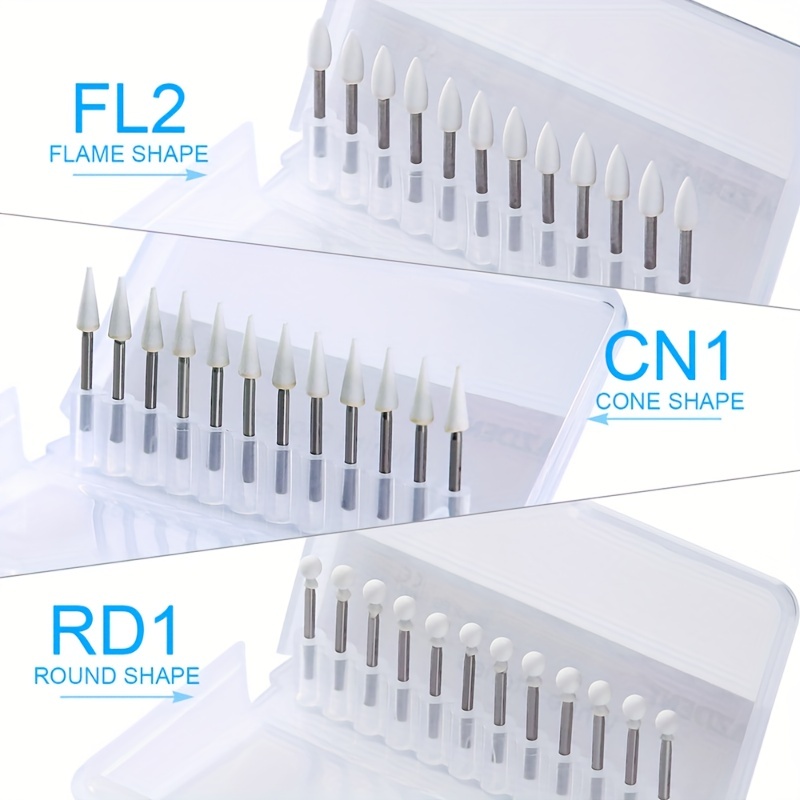 

12pcs/pack Dental Polishing Stone Handpiece Burs Fg Cone Flame Dentist Teeth Whiting
