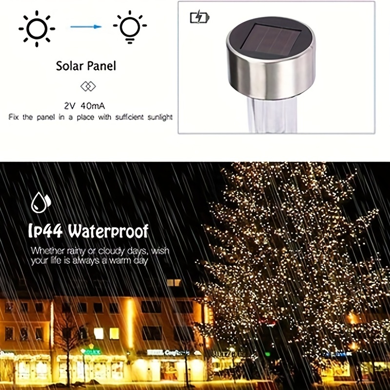 12pcs Lampes Solaires Extérieures En Acier Inoxydable - Étanches, Éclairage  Paysager À LED Lampes Solaires Extérieures Lampes Solaires De Jardin Chemin  La Cour - Temu France