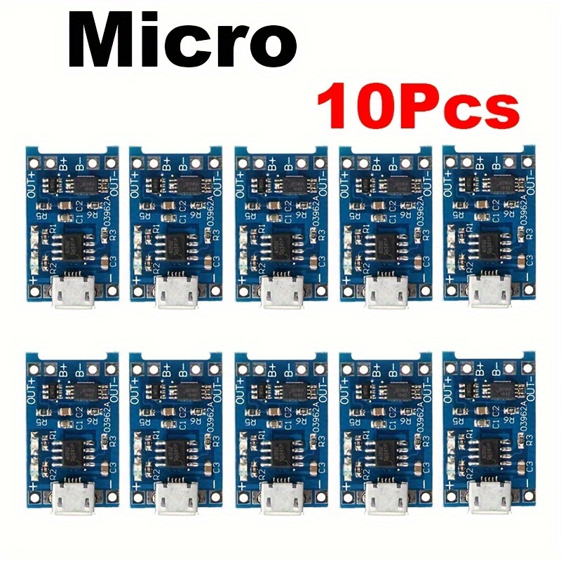 Modulo Caricabatteria Litio Micro USB - 5V 1A, Con Protezione, 10 Pezzi - Foto 6