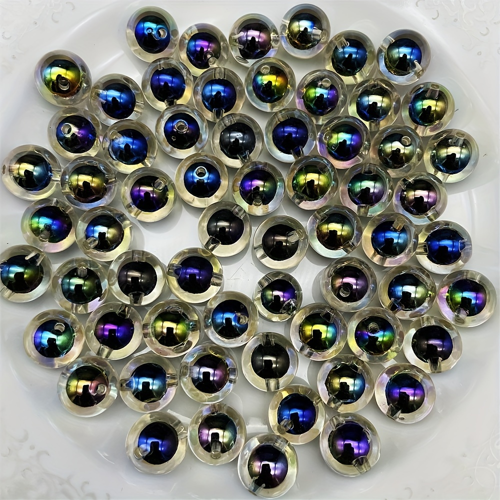 Solid Color Uv Electroplating Acrylic Beads Large Hole - Temu