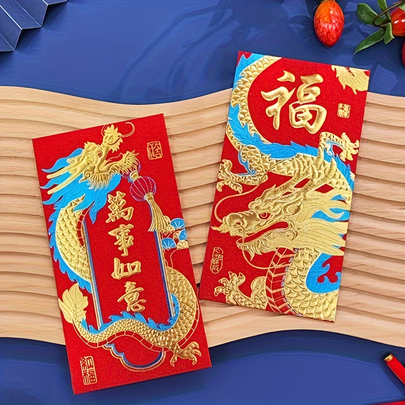 Gold Foil Chinese Red Envelopes Lucky Money Envelopes 2024 - Temu