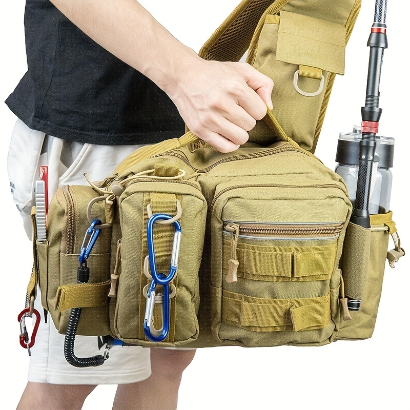 1pc Waterproof Zipper Fishing Tackle Bag, Multifunctional Portable