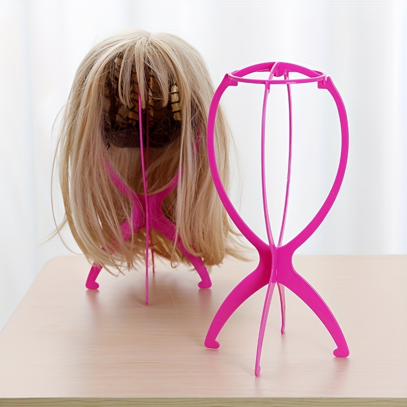 2PC Wig Stands , Portable Collapsible Wig Dryer, Durable Wig Display Tool,  Travel Wig Stands