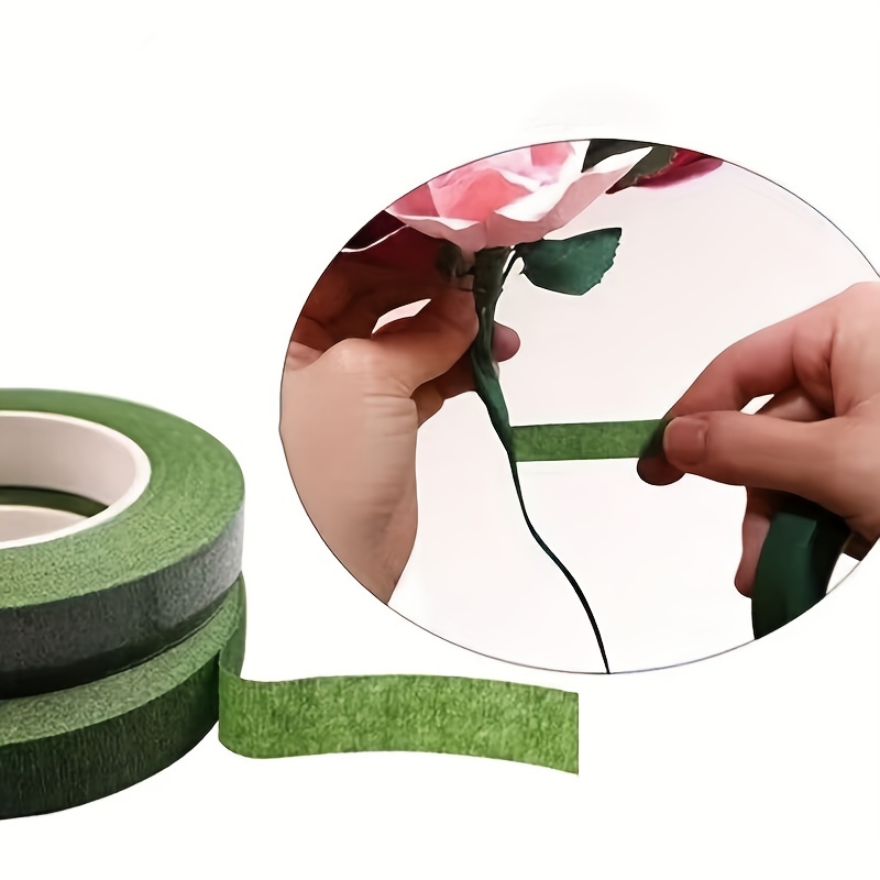 1pc Green Tape, Handmade Flower Art Tape, Winding Flower Rod Gadget, Silk  Screen Flower Packaging Material, Flower Wrapping Paper, DIY Paper Art Green