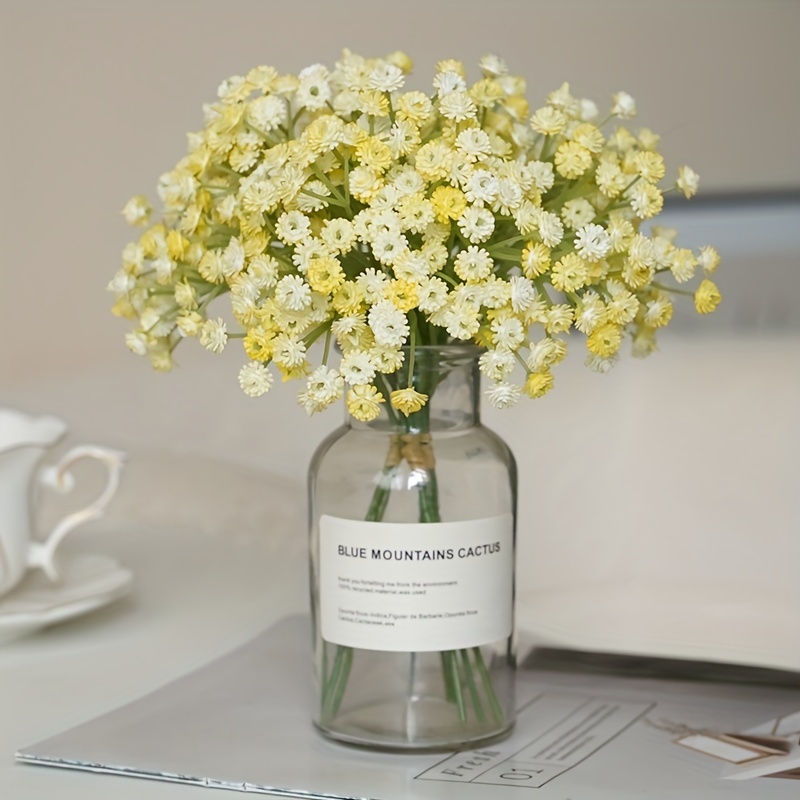 3pcs Artificial Gypsophila Flowers, Real Touch Fake Baby Breath Flower Bulk  For Wedding Bouquets, Floral Arrangement DIY Home Office Table Decoration