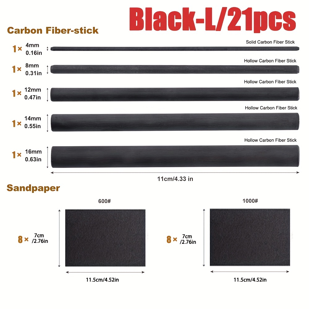 Carbon Fiber Fishing Rod Repair Kit 1mm~16mm*10cm Durable and Easy