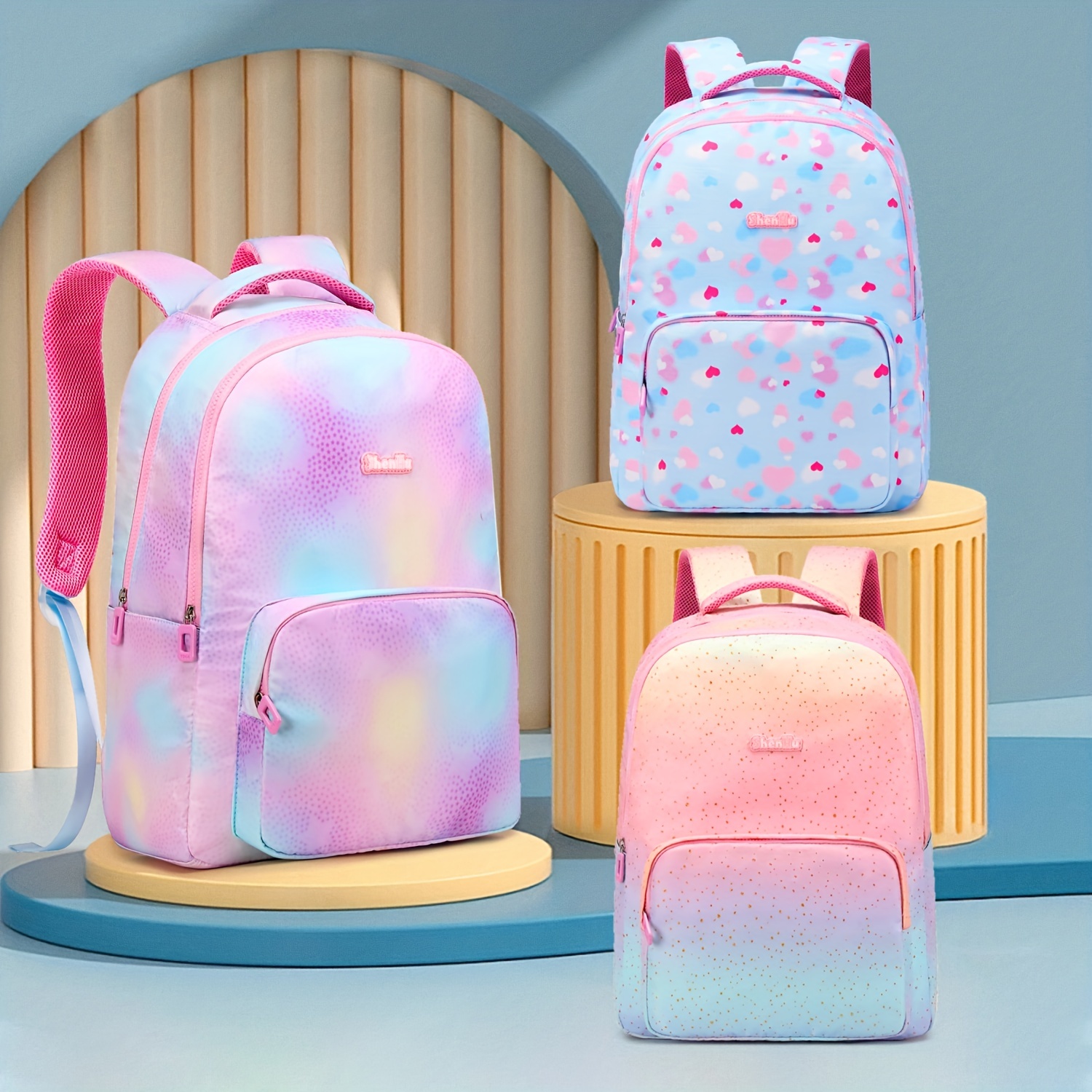 Mochilas escolares de gran capacidad para adolescentes y niñas, conjunto de mochilas  escolares con estampado, bonitas