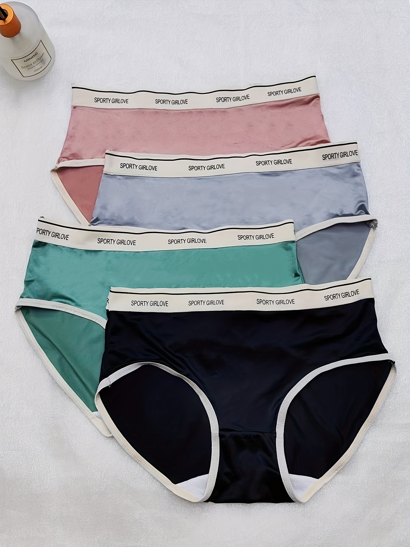 4pcs Letter Print Briefs, Comfy & Breathable Stretchy Intimates Panties,  Women's Lingerie & Underwear