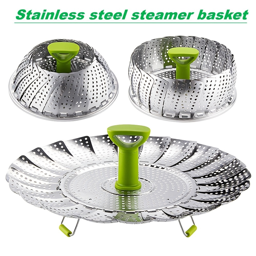 Stainless Steel Stretchable Handle Folding Steamer - Temu