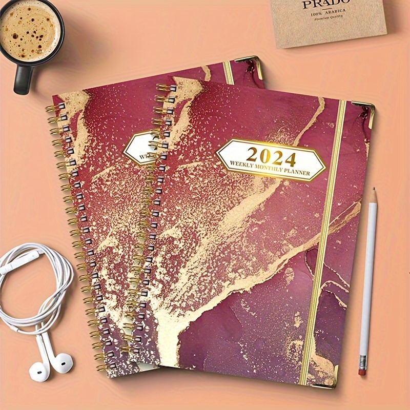 Coil Notebook Planner 2024 English Schedule A5 Planner - Temu