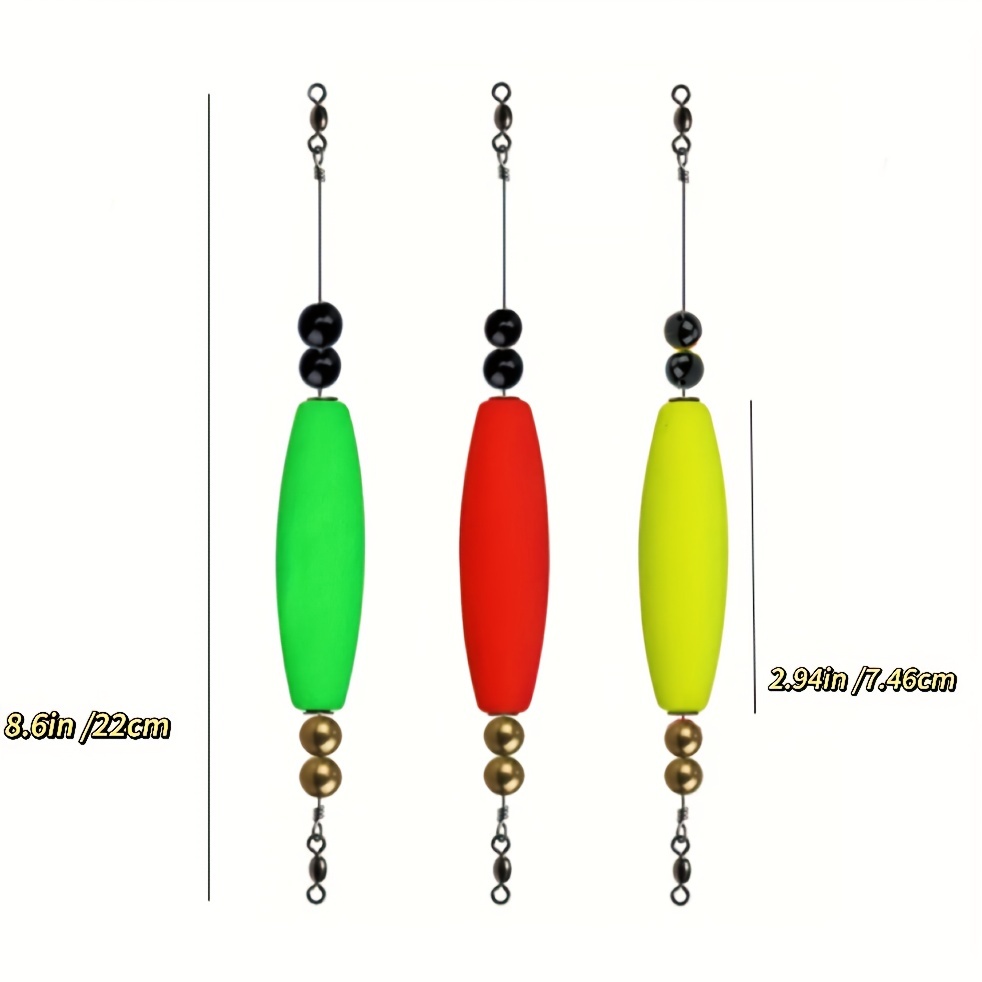 3pcs Popping Corks Floats For Saltwater Inshore Fishing, Bobber Rattle Rig,  Weighted Oval Popper For Redfish Speckled Trout