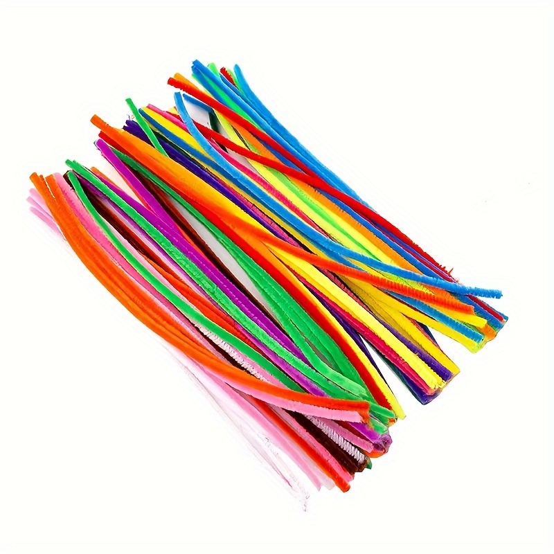 100 Pcs/pack Kawaii Glitter Colorful Twisted Wire Sticks DIY Soft Handmade  Felt Strip Sticks Kids Educational DIY Craft Toys