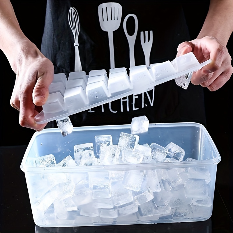 Ice Cube Trays for Freezer, 64 Nuggets Ice Cubes Molds, Silicone Ice Cube  Trays with Lid, Ice Freezer Container, Spill-Resistant Removable Lid & Ice