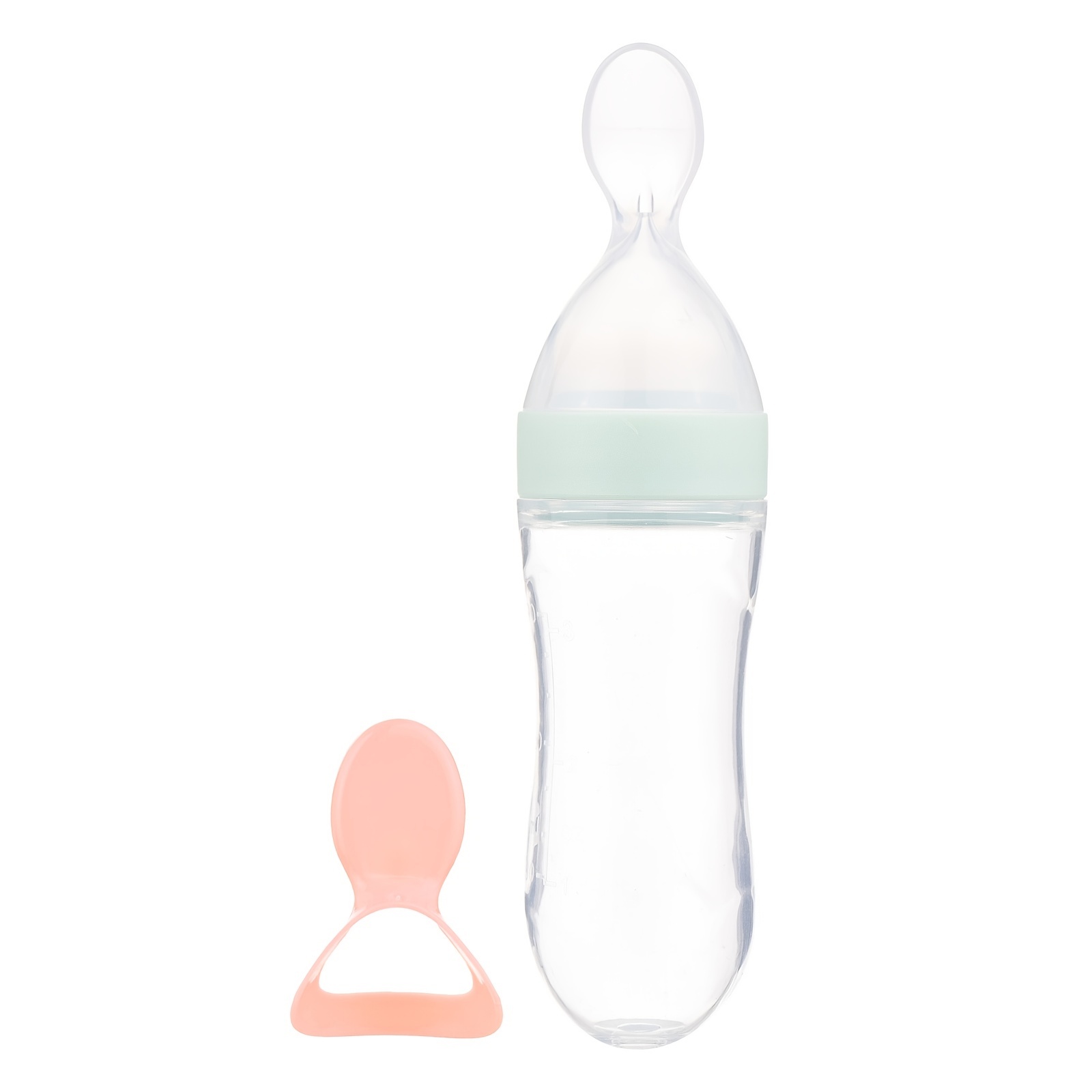 AMERTEER Silicone Baby Food Dispensing Spoon - Squeeze Feeder with Spoon -  Spoon Bottle for Baby - Baby Spoon Feeder Bottle Baby Solid Food Feeder