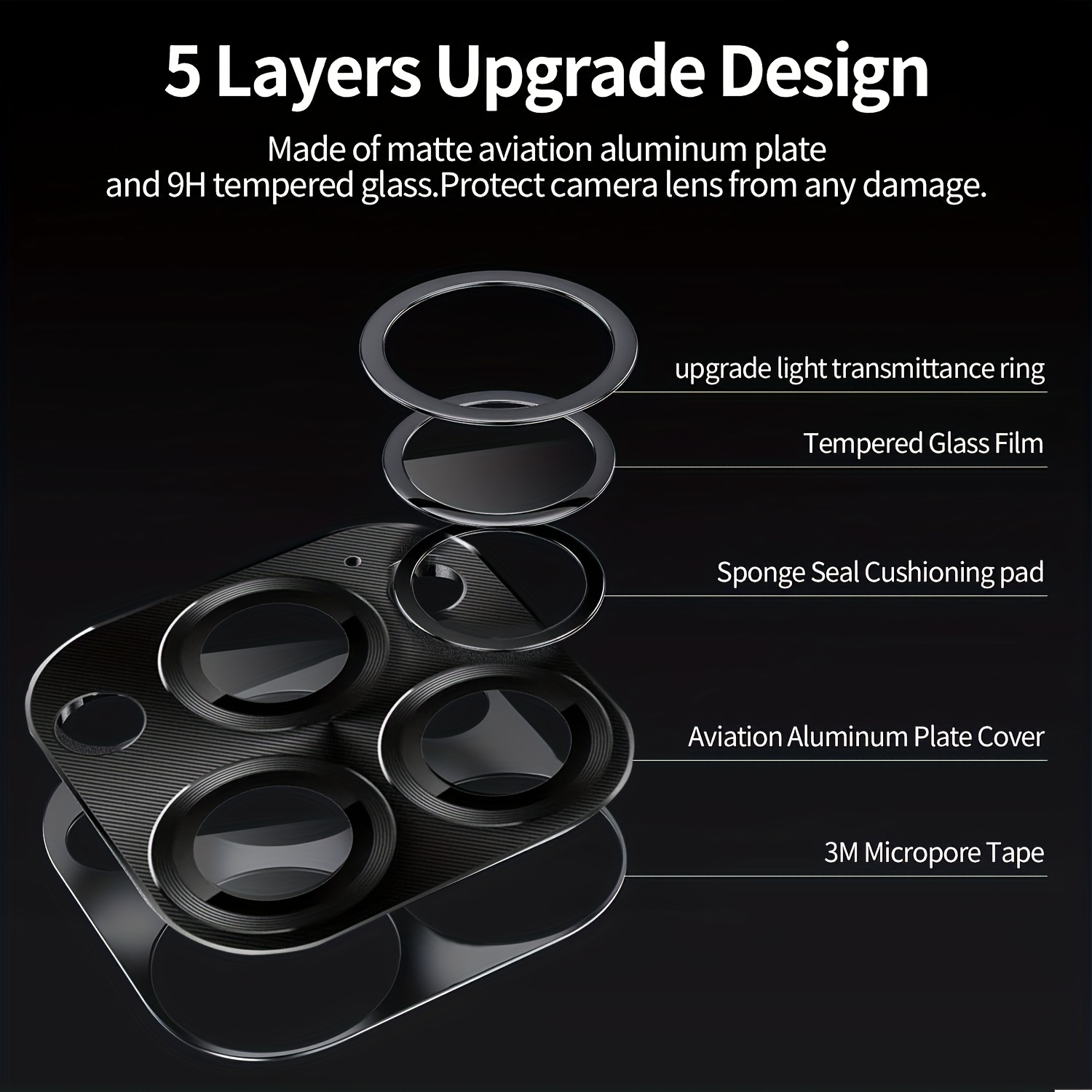 9h tempered glass camera lens protector for iphone14 14plus 14pro 14promax iphone13 13mini 13pro 13promax iphone12 12mini 12pro 12promax iphone11 11pro 11promax details 4