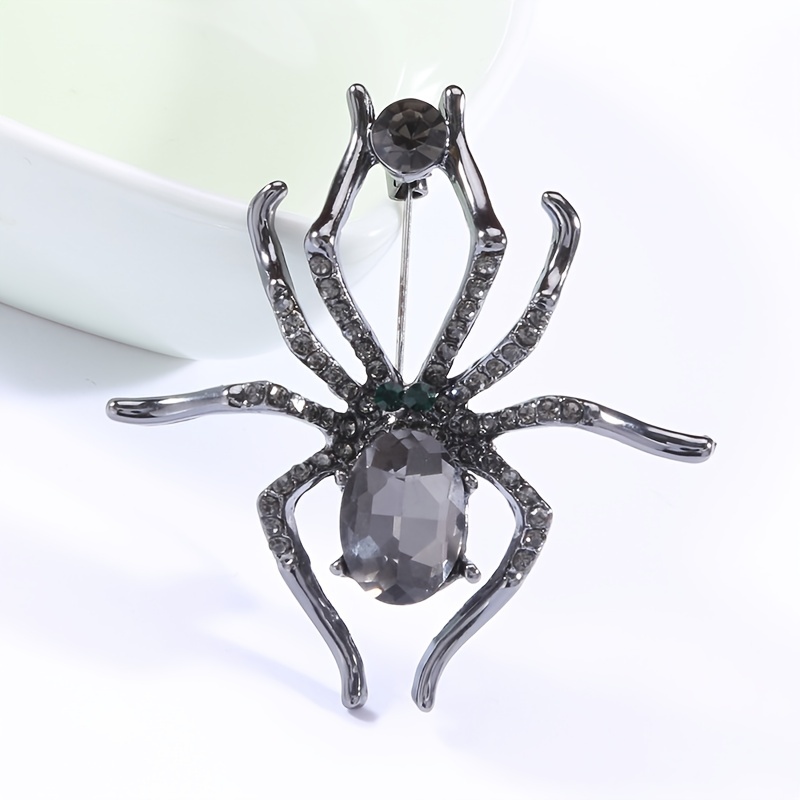 Vintage Style Spider Shape Alloy Brooch Pin Inlaid Colorful Shiny  Rhinestone Animal Theme Brooch Halloween Decoration Gift - Temu