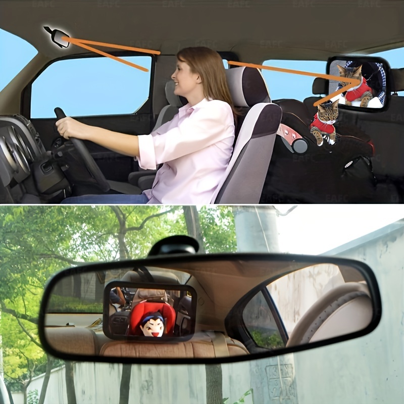 Espejo de coche para bebé, asiento trasero ajustable para coche