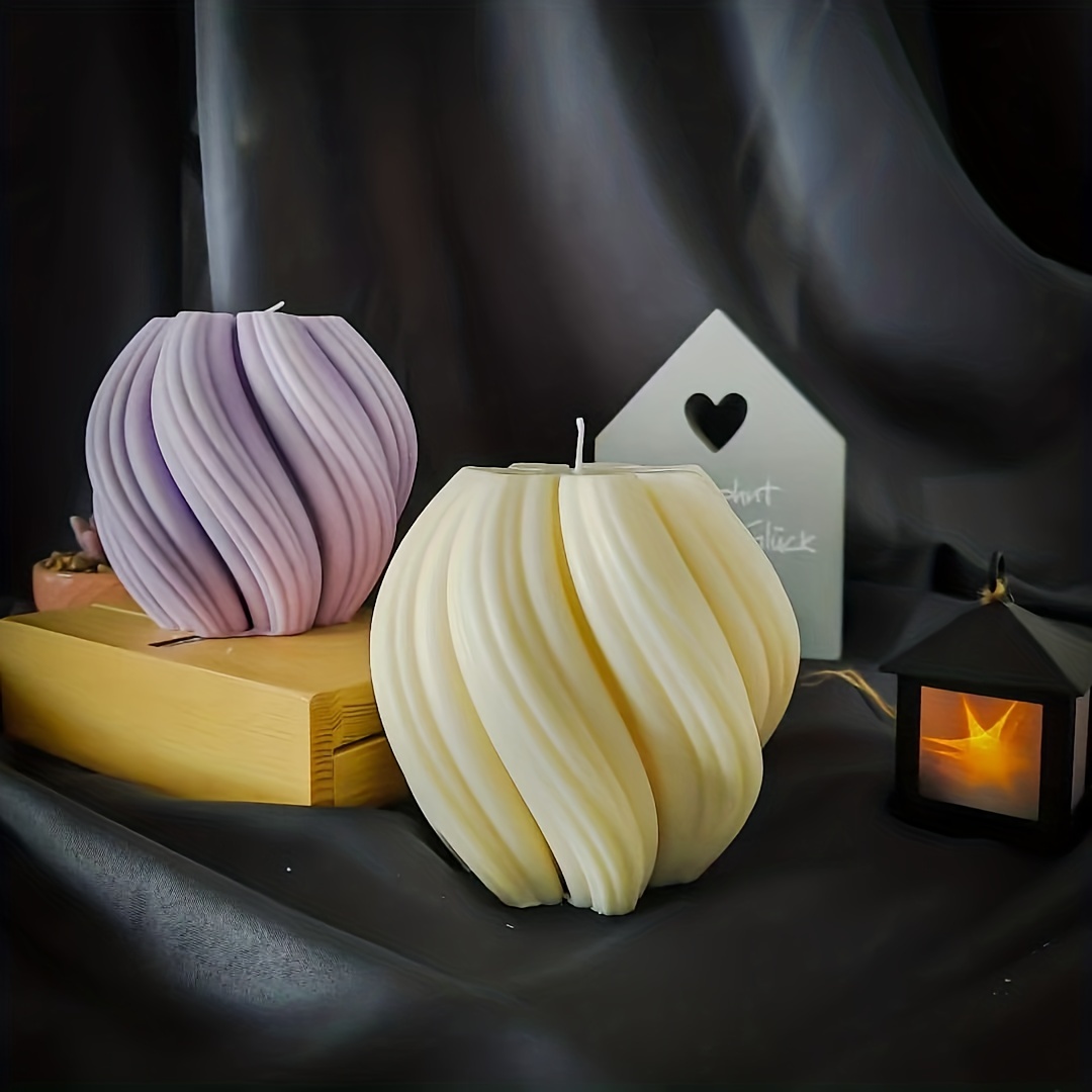 Beautiful 3D Unique Candles Molds Carved Wavy Candle Abstract Art Geometric  Irregular Silicone Candle Mould For Home Decoration