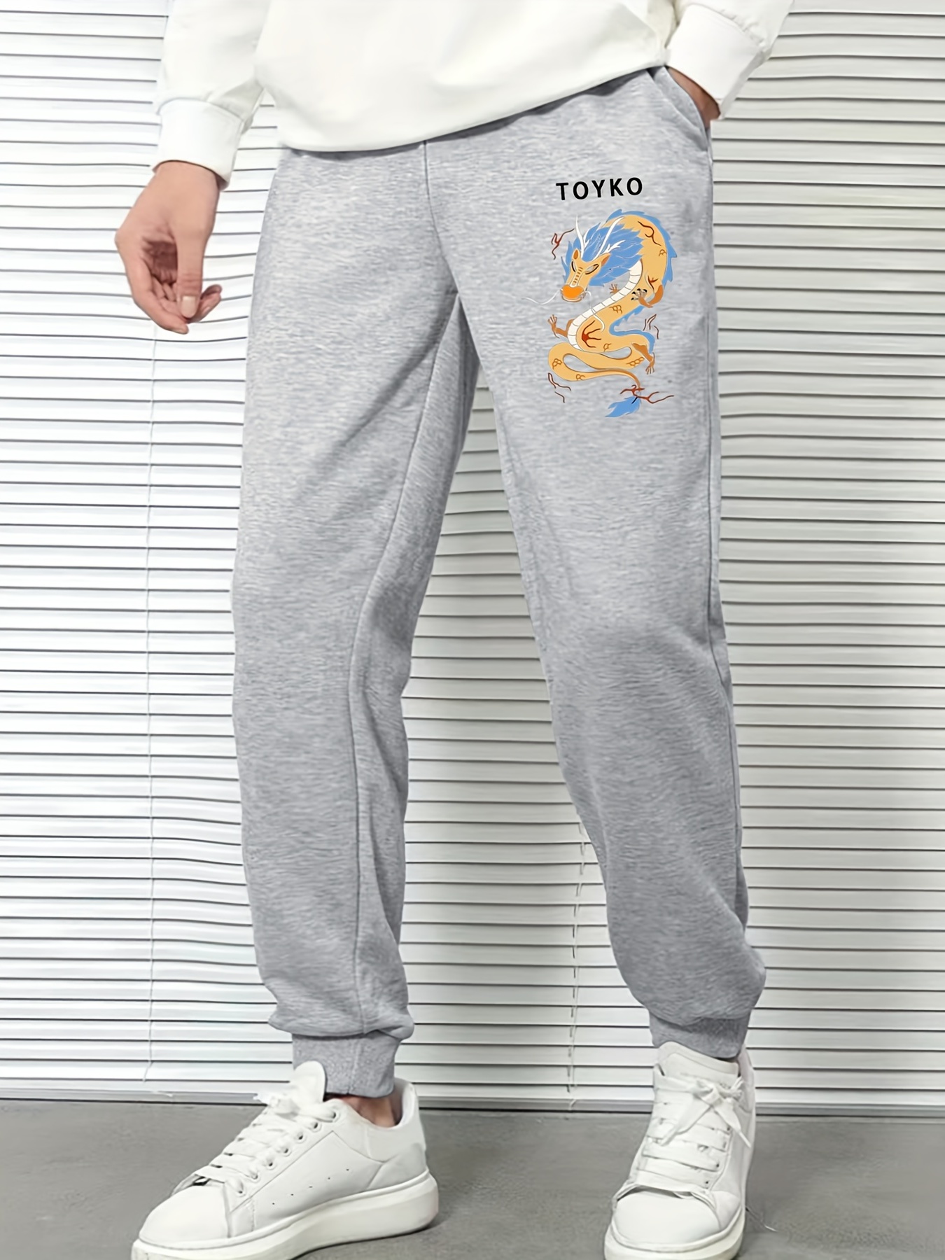Men s Dragon Graphic Print Casual Sweatpants