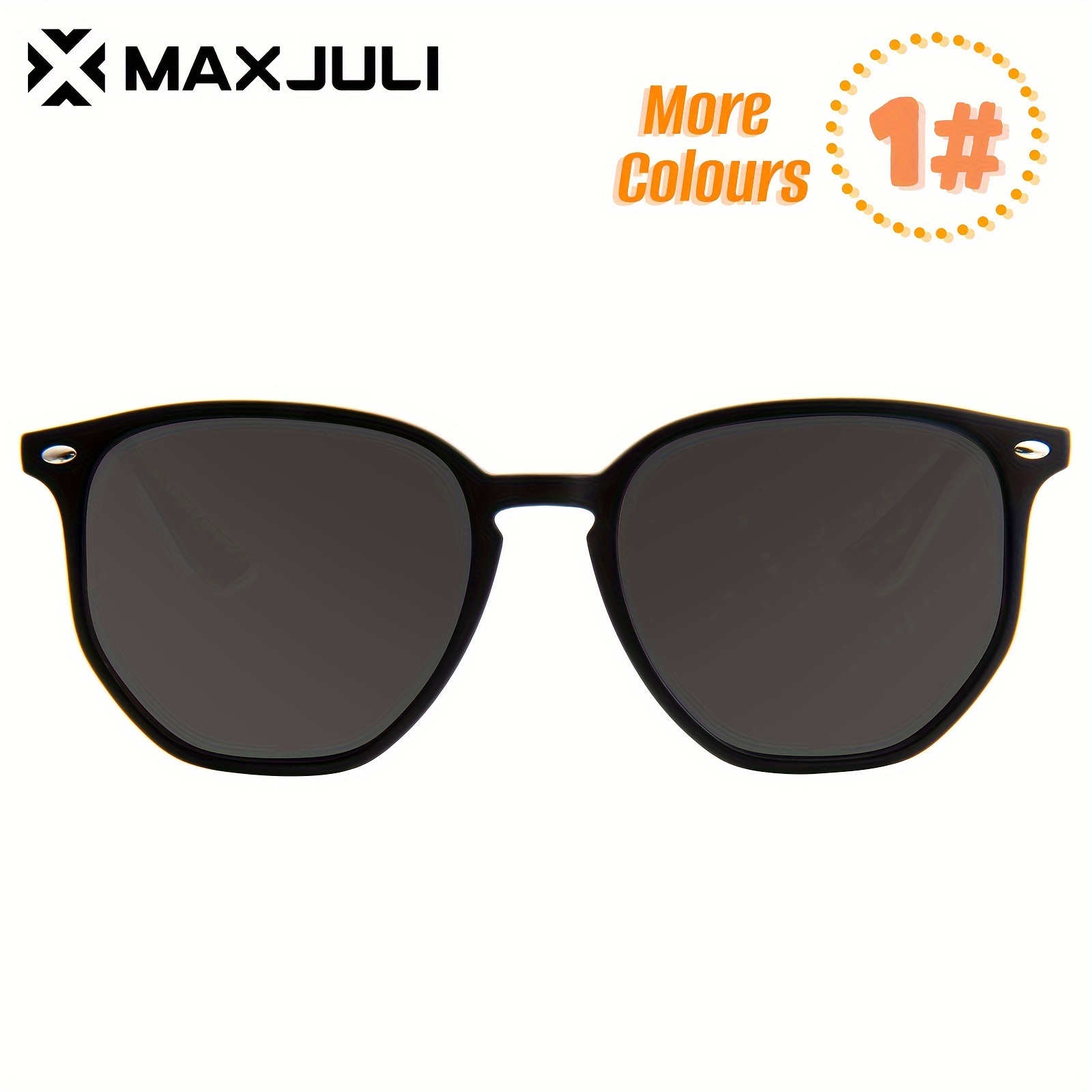 MAXJULI Polarized Round Sunglasses for Women Men with Big Heads