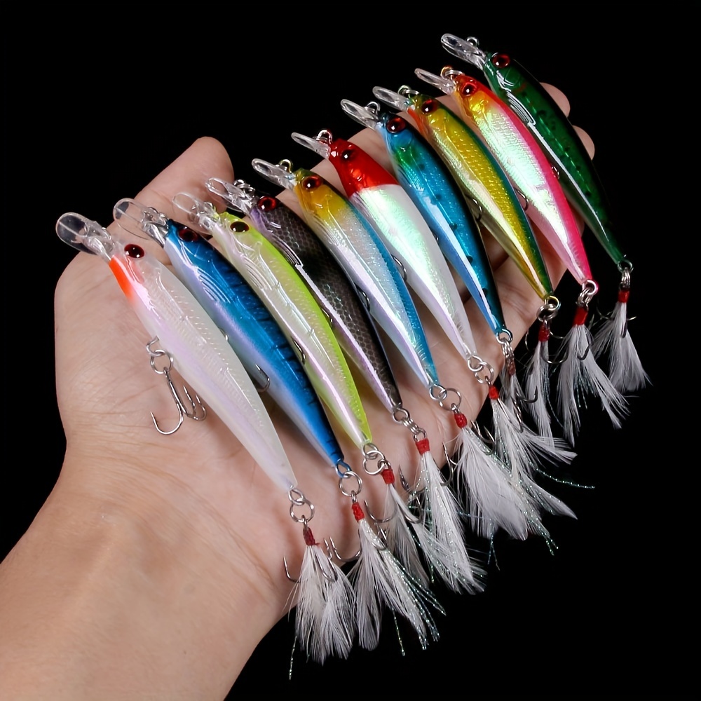 Larser Minnow Fishing Lures Set: Catch Bass Faster Feather - Temu Canada