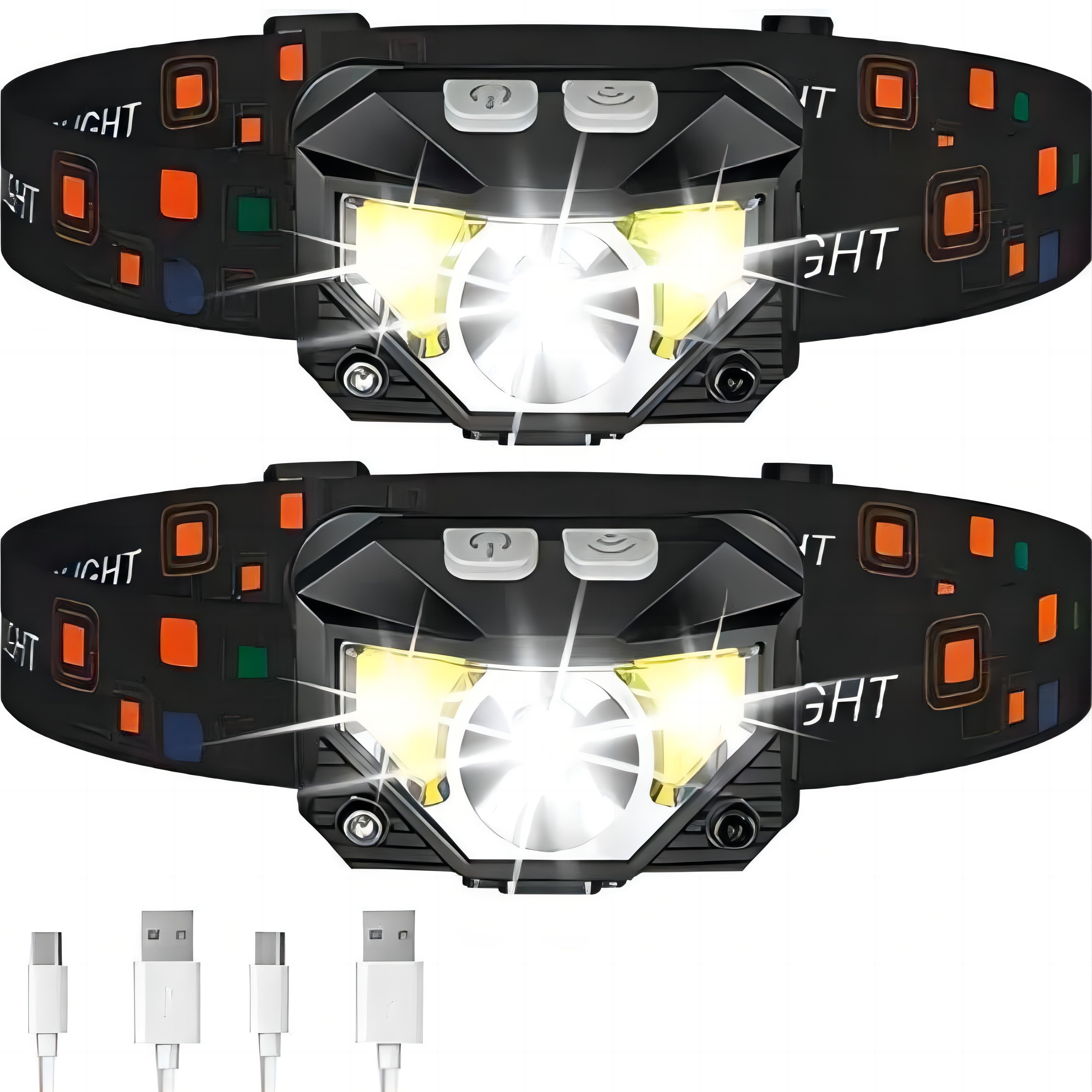 Linterna frontal recargable para adultos, 100000 lúmenes XHP160 LED faros  delanteros brillantes de 4 modos de luces de cabeza con zoom de Halloween