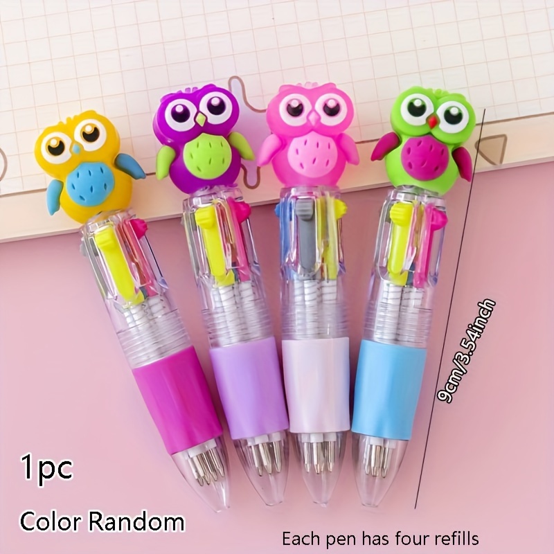 Kawaii Cute Animal 10/8 Color Ball Pen Retractable Ballpoint Pen Multicolored  Pens Colorful Refill Student