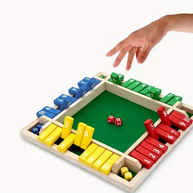 Shut The Box Juego de madera para 4 jugadores, juego de mesa clásico para  niños y adultos, juguete educativo de aprendizaje de matemáticas, juego de