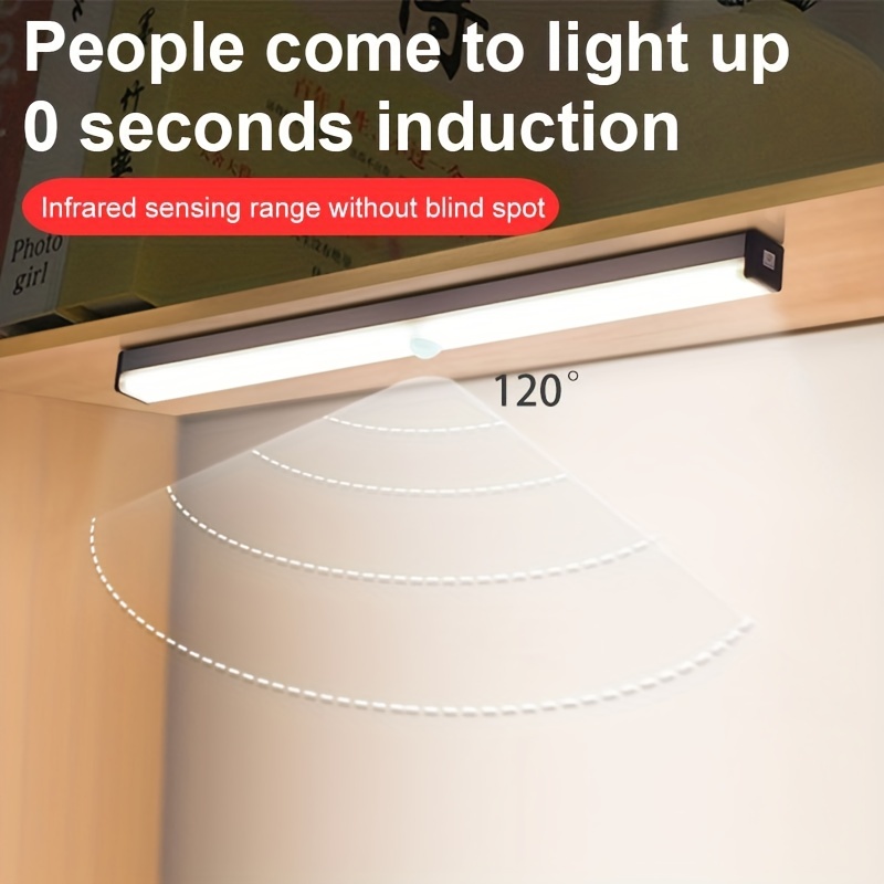 1 Pieza Luces Debajo Gabinete Luz Led Sensor Movimiento Luz - Temu