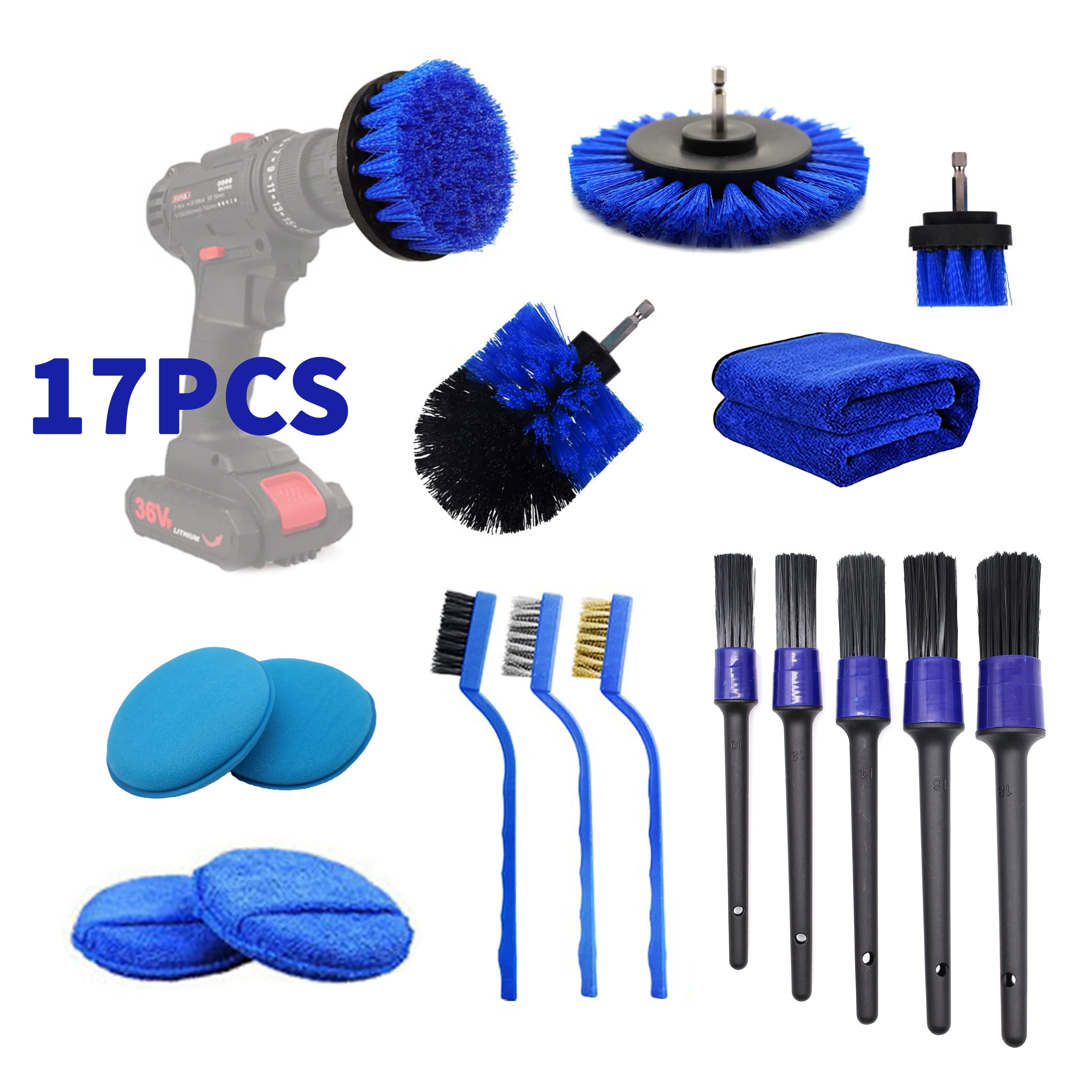 Car Cleaning Brush, Car Wash Tool Set, Car Detailing Brush Set, Drill Brush  Attachment Set, For Car Interior, Exterior, Wheel Cleaning, Grinding,  Polishing, To Meet Various Car Cleaning And Daily Cleaning Needs