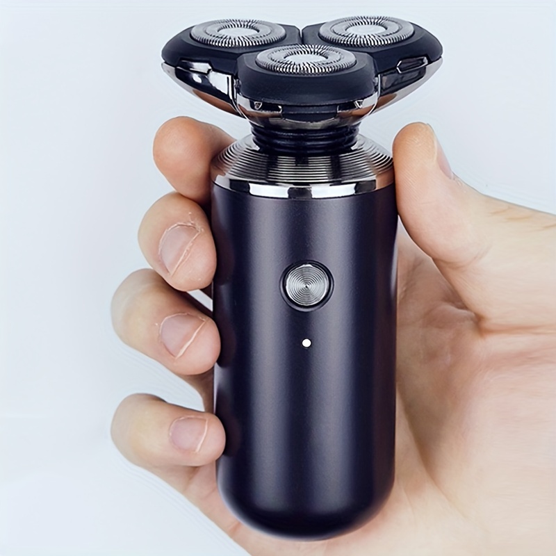 Mini afeitadora eléctrica portátil, mini afeitadora eléctrica para hombres,  afeitadora recargable por USB, fácil uso con un solo botón