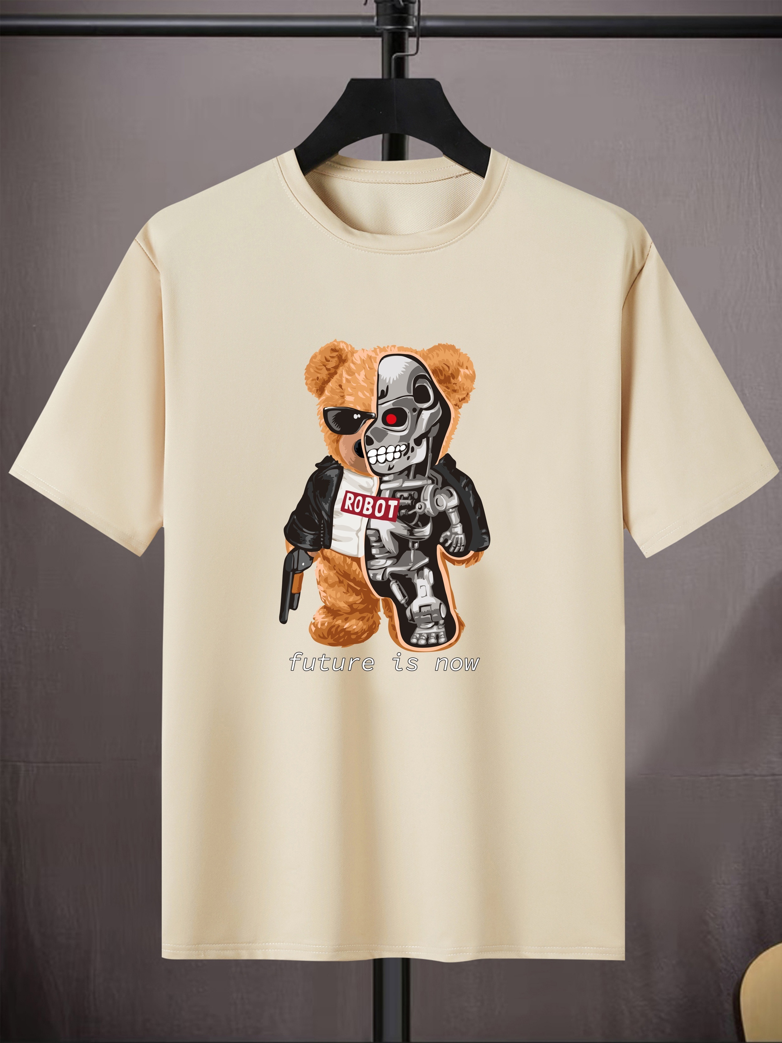 Men's Mechanical Bear Graphic T shirts Casual Sports Loose - Temu