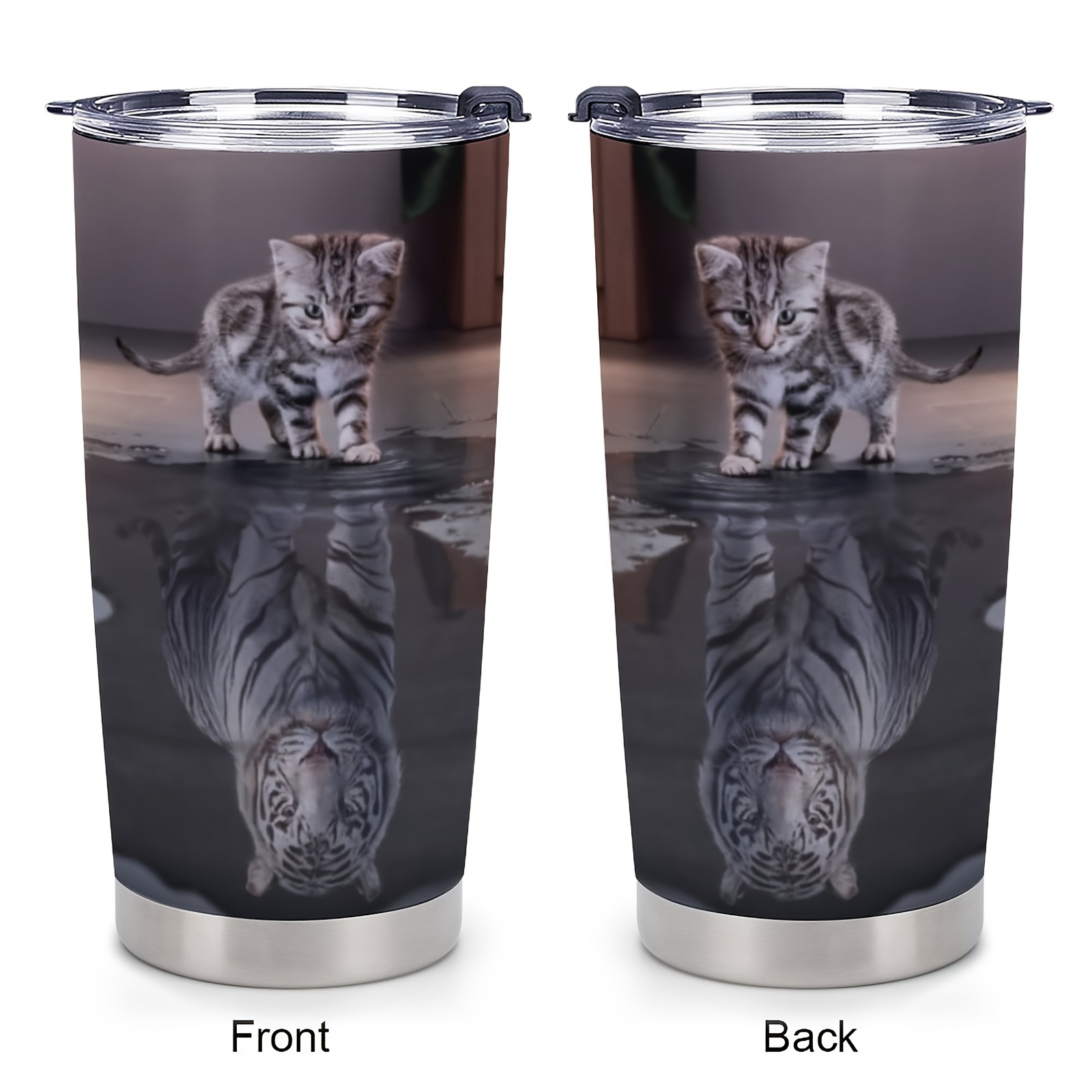 50pcs Leopard stainless steel tumbler with lid straw cheetah