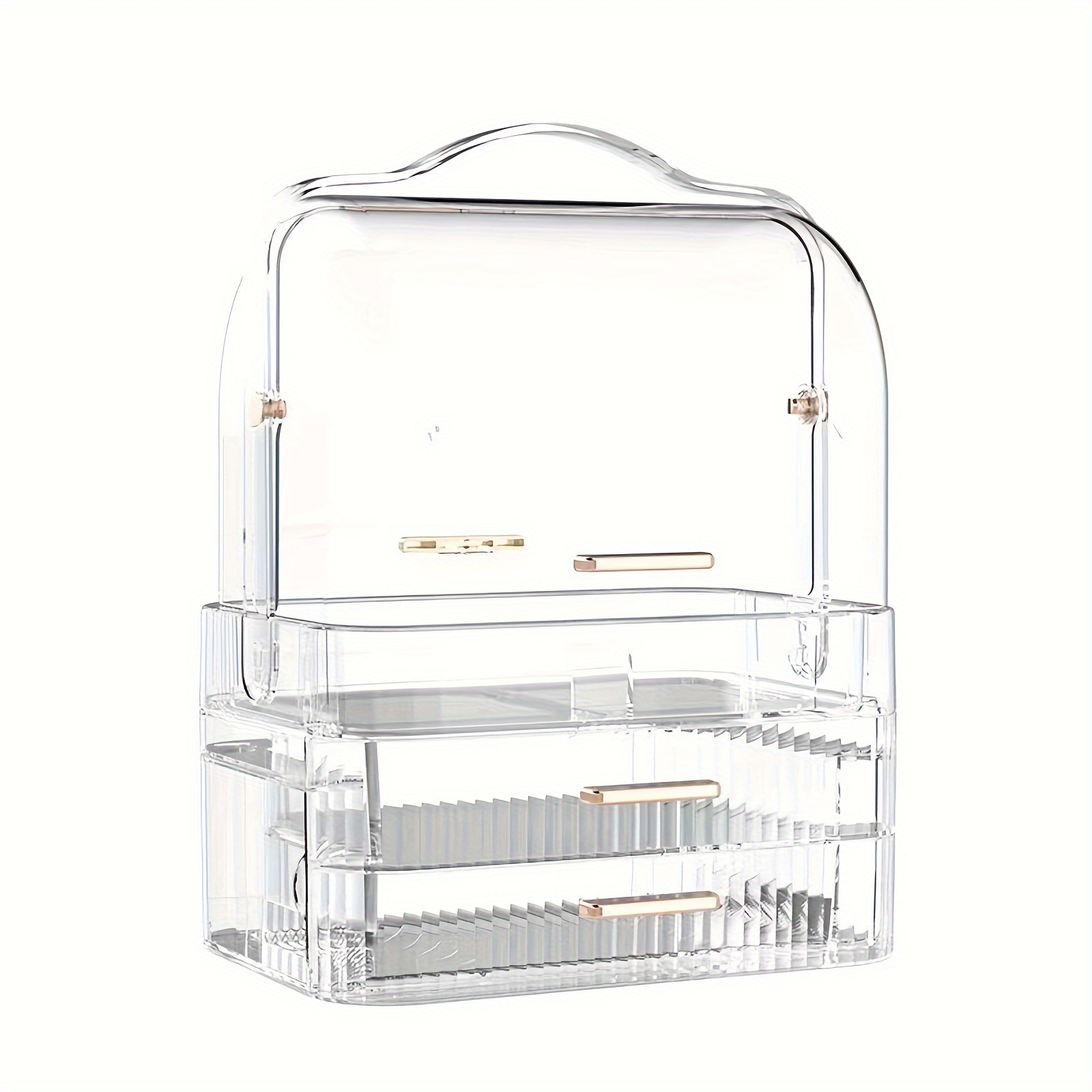 makeup organizer cosmetics storage case dustproof desktop display rack for makeup skincare and more organize your home office bedroom bathroom with ease