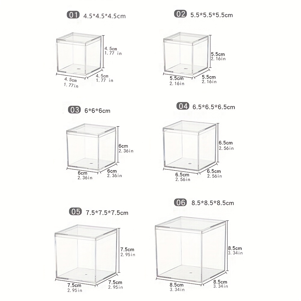 Caja Cristal Plástico Transparente 8 Piezas Tapa, Caja Almacenamiento  Transparente Ps, Contenedor Almacenamiento Adornos Navideños Cubo Cuadrado  Pequeño Tapa, Mini Contenedor Acrílico, Caja Presentación, Caja  Almacenamiento Juguetes Regalos Joyería