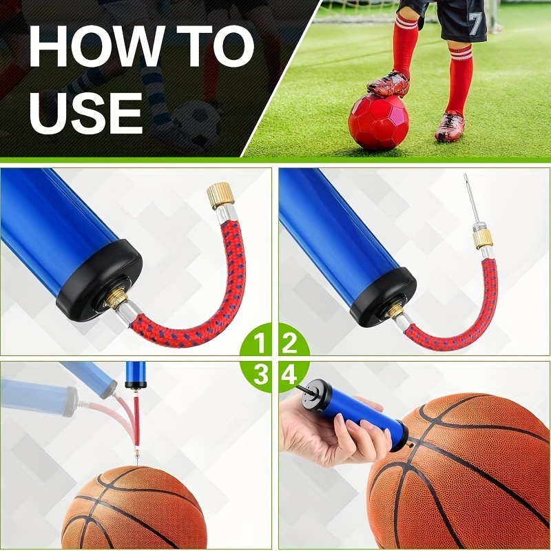 Sports Ball Manual Hand Air Pump Inflate Basketball Football Volleyball  Needle