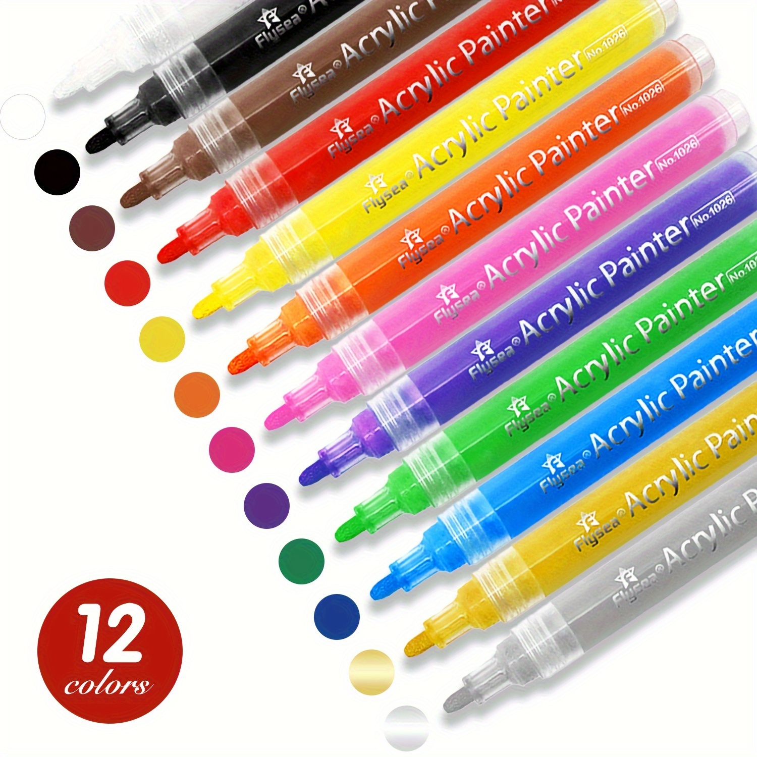 Acrylic Marker Pens, Large Capacity Paint Marker for Rock Painting