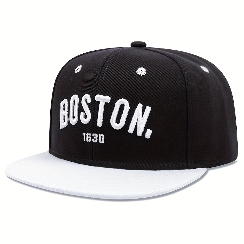Boston Embroidered unisex Baseball Baseball Hat, Dad Hats Color Block Hip Hop Snapback Hats Lightweight Adjustable Sun Hats for Women & Men,Temu
