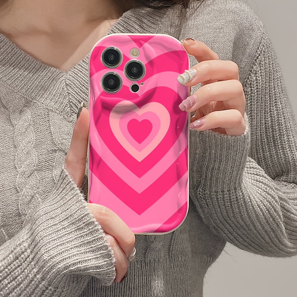 Soft Electroplated Love Heart Phone Case A14 - Temu